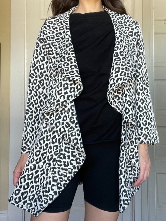 Calvin Klein Jackets & Blazers - Calvin Klein Women's Black and White Leopard Print Open-Front Blazer Jacket